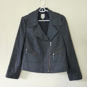 Halogen Moto Wool Blend Jacket Large Petite